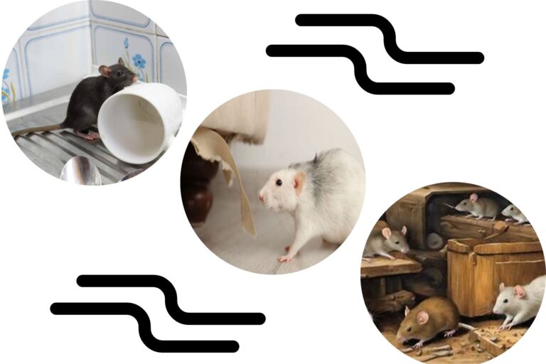 Rats causing food contamination and property damage, highlighting the need for rodent control to prevent health risks and infestations.